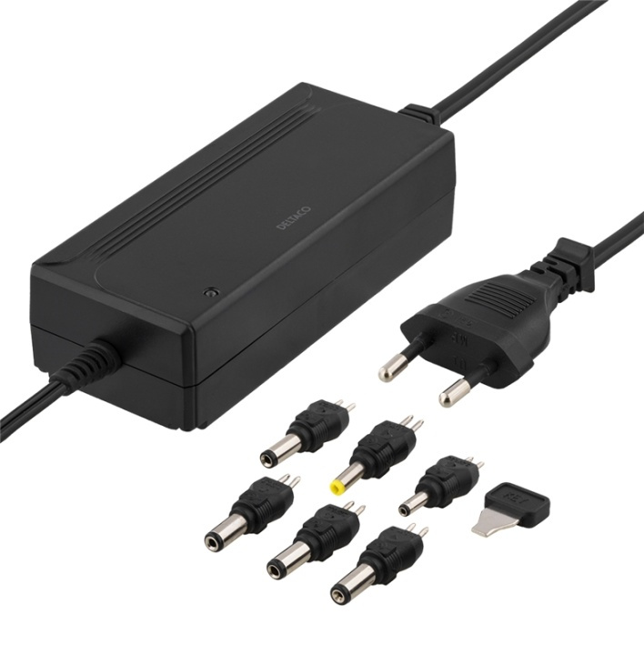 DELTACO power supply 100-240 V, 5-15 V DC 3 A, max 36 W, 6 tips, black in the group COMPUTERS & PERIPHERALS / Laptops & accessories / Computer chargers / Chargers for laptops / Universal at TP E-commerce Nordic AB (A16734)