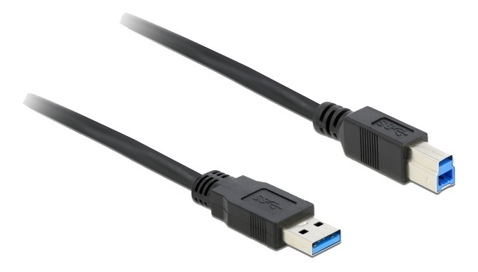 Delock Cable USB 3.0 Type-A male > USB 3.0 Type-B male 0.5 m black in the group COMPUTERS & PERIPHERALS / Computer cables / USB / USB-A / Cables at TP E-commerce Nordic AB (A16848)