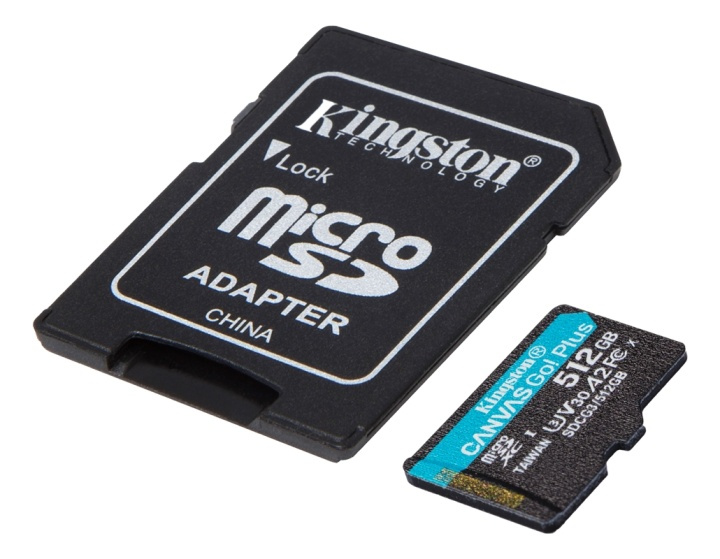 Kingston 512GB microSDXC Canvas Go Plus 170R A2 U3 V30 Card + ADP in the group HOME ELECTRONICS / Storage media / Memory cards / MicroSD/HC/XC at TP E-commerce Nordic AB (A16874)