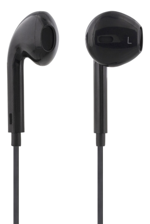 STREETZ semi-in-ear headset, answer button, 3.5mm, microphone, black in the group HOME ELECTRONICS / Audio & Picture / Headphones & Accessories / Headphones at TP E-commerce Nordic AB (A16936)