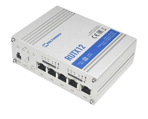 Teltonika RUTX12 Dual LTE Cat6 5xGE WIFI GPS Bluetooth in the group COMPUTERS & PERIPHERALS / Network / Routrar at TP E-commerce Nordic AB (A17058)