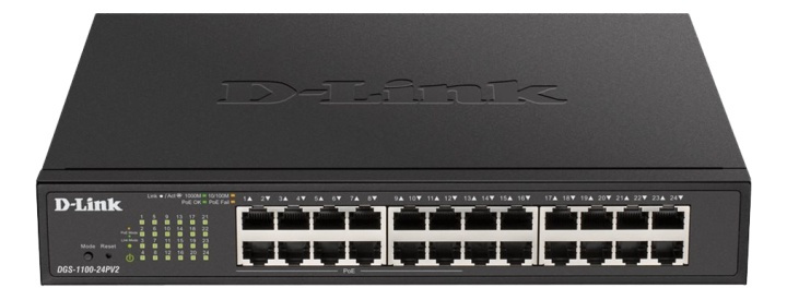 D-Link 24-Port PoE Gigabit Smart Managed Switch in the group COMPUTERS & PERIPHERALS / Network / Switches / 10/100/1000Mbps at TP E-commerce Nordic AB (A17076)