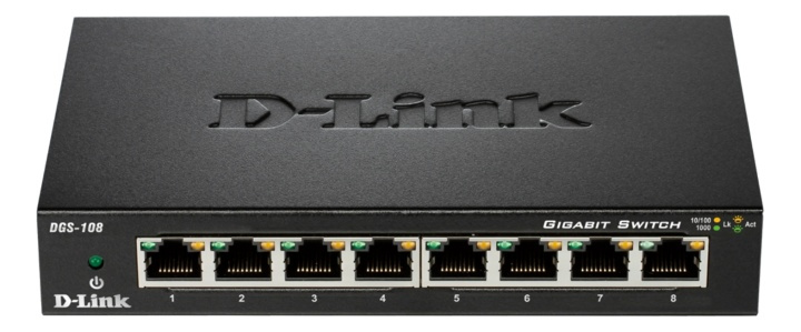 D-Link 8-Port Gigabit Ethernet Metal Housing Unmanaged Light Switch in the group COMPUTERS & PERIPHERALS / Network / Switches / 10/100/1000Mbps at TP E-commerce Nordic AB (A17081)