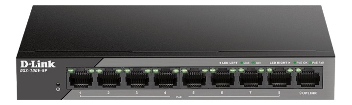 D-Link 9-Port 10/100 Unmanaged long range PoE Surveillance Switch in the group COMPUTERS & PERIPHERALS / Network / Switches at TP E-commerce Nordic AB (A17084)