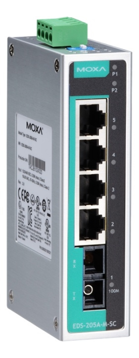 Moxa EDS-205A-M-SC in the group COMPUTERS & PERIPHERALS / Network / Switches / 10/100Mbps at TP E-commerce Nordic AB (A17089)
