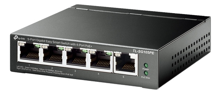 TP-Link 5-Port Gigabit Easy Smart Switch with 4-Port PoE+ in the group COMPUTERS & PERIPHERALS / Network / Switches at TP E-commerce Nordic AB (A17092)