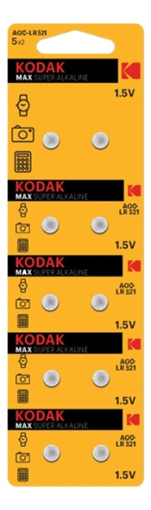 Kodak Kodak MAX AG0/LR521 alkaline battery (10 pack perforated) in the group HOME ELECTRONICS / Batteries & Chargers / Batteries / Button cell at TP E-commerce Nordic AB (A17142)