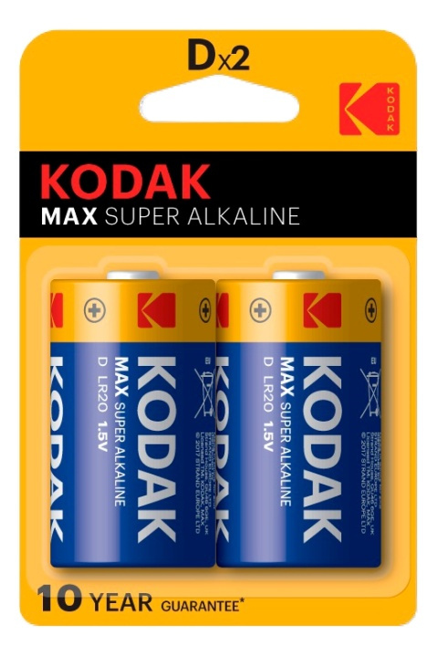Kodak Kodak MAX alkaline D battery (2 pack) in the group HOME ELECTRONICS / Batteries & Chargers / Batteries / Other at TP E-commerce Nordic AB (A17158)