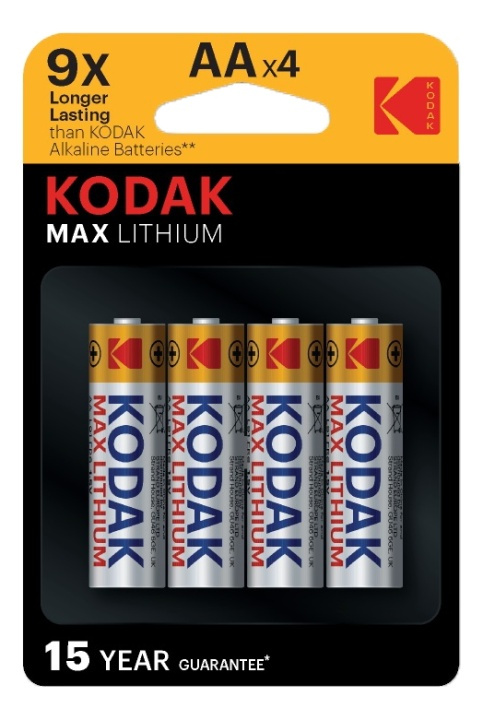 Kodak Kodak Max lithium AA battery (4 pack) in the group HOME ELECTRONICS / Batteries & Chargers / Batteries / AA at TP E-commerce Nordic AB (A17159)