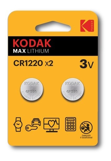 Kodak Kodak Max lithium CR1220 battery (2 pack) in the group HOME ELECTRONICS / Batteries & Chargers / Batteries / Button cell at TP E-commerce Nordic AB (A17162)