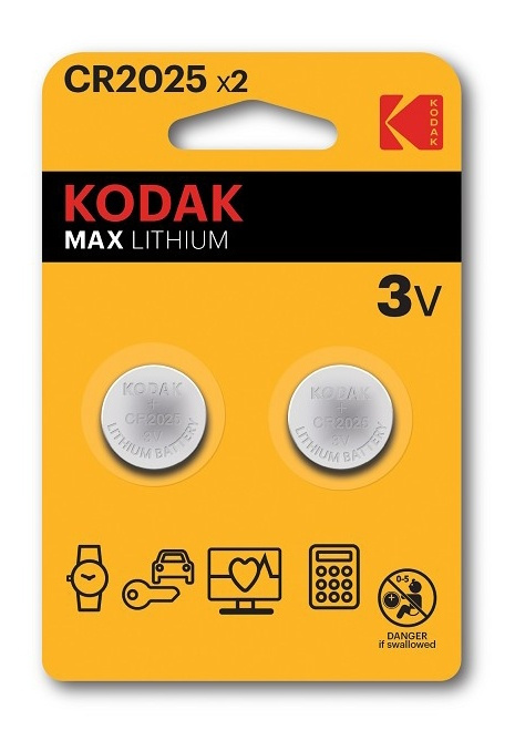 Kodak Kodak Max lithium CR2025 battery (2 pack) in the group HOME ELECTRONICS / Batteries & Chargers / Batteries / Button cell at TP E-commerce Nordic AB (A17167)