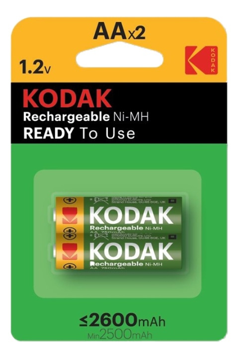 Kodak rechargeable Ni-MH AA battery 2600mAh (2 pack) in the group HOME ELECTRONICS / Batteries & Chargers / Batteries / AA at TP E-commerce Nordic AB (A17168)