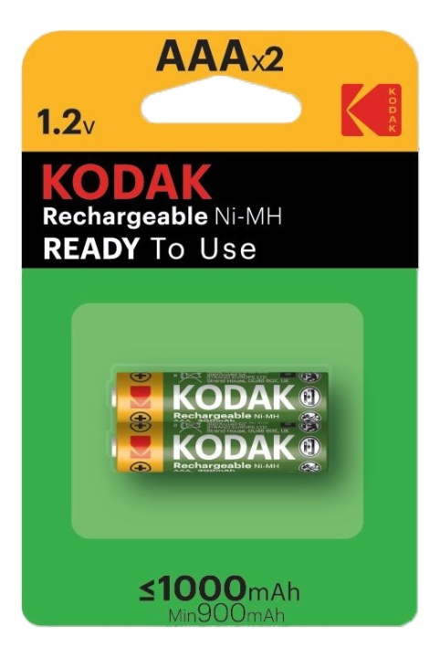 Kodak rechargeable Ni-MH AAA battery 1000mAh (2 pack) in the group HOME ELECTRONICS / Batteries & Chargers / Batteries / AAA at TP E-commerce Nordic AB (A17169)