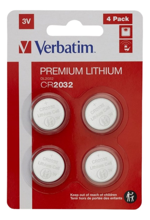 Verbatim LITHIUM BATTERY CR2032 3V 4 PACK in the group HOME ELECTRONICS / Batteries & Chargers / Batteries / Button cell at TP E-commerce Nordic AB (A17178)