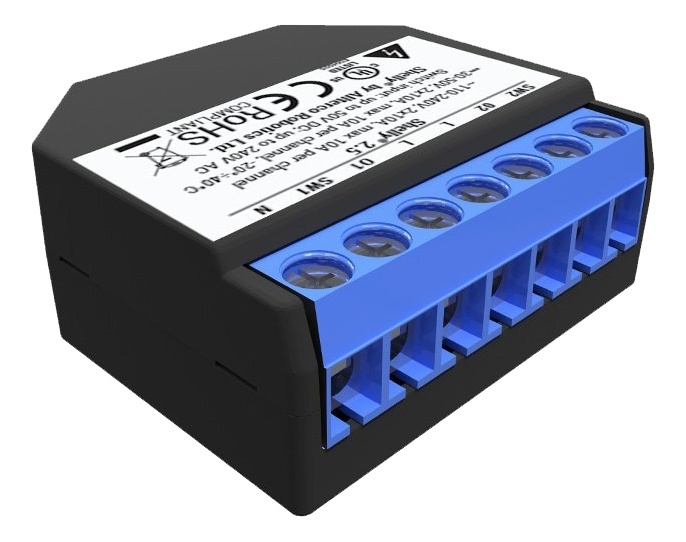 Shelly Infälld strömbrytare, 2 kanaler, effektmätare, WiFi, Shelly 2,5 in the group HOME, HOUSEHOLD & GARDEN / Smart home / Smart Lights at TP E-commerce Nordic AB (A17202)