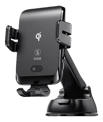 SiGN car holder for smartphones, wireless charging, black in the group CAR / Car holders / Car holder smartphone at TP E-commerce Nordic AB (A17222)