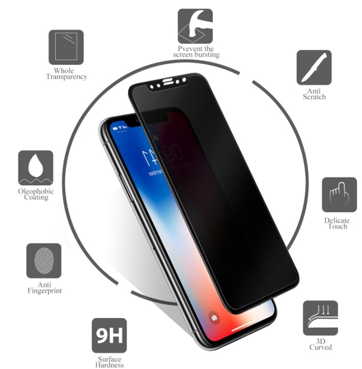KAPSOLO Privacy Tempered GLASS Screen Protection, Be Visual Hacked No in the group SMARTPHONE & TABLETS / Phone cases / Apple / iPhone 11 / Screen protectors at TP E-commerce Nordic AB (A17269)