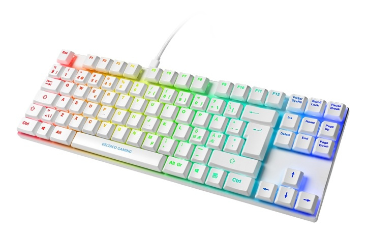 WHITE LINE WK90R TKL Mechanical keyboard, Red switches, RGB, white in the group COMPUTERS & PERIPHERALS / GAMING / Keyboards at TP E-commerce Nordic AB (A17308)