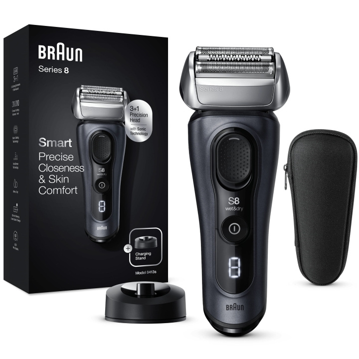 Braun Rakapparat Serie 8 8413s in the group BEAUTY & HEALTH / Hair & Styling / Shaving & Trimming / Shavers at TP E-commerce Nordic AB (A18356)