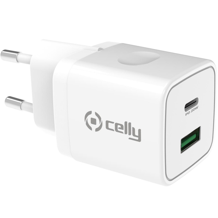 Celly USB-laddare USB-C PD + USB-A 2 in the group SMARTPHONE & TABLETS / Chargers & Cables / Wall charger / Wall charger USB-C at TP E-commerce Nordic AB (A18478)