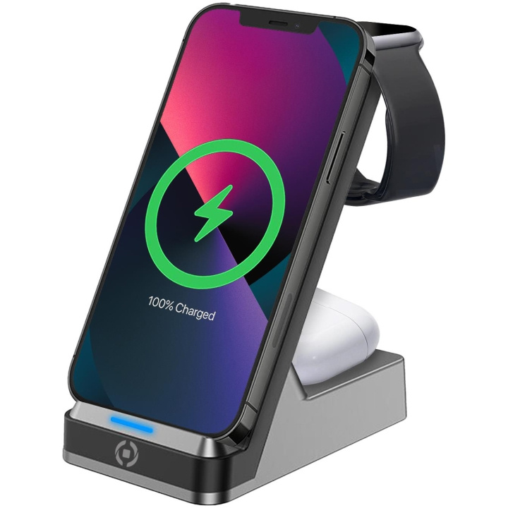 Celly WLSTAND3IN1 3-i-1-laddställ Tr in the group SMARTPHONE & TABLETS / Chargers & Cables / Wireless Qi chargers at TP E-commerce Nordic AB (A18492)