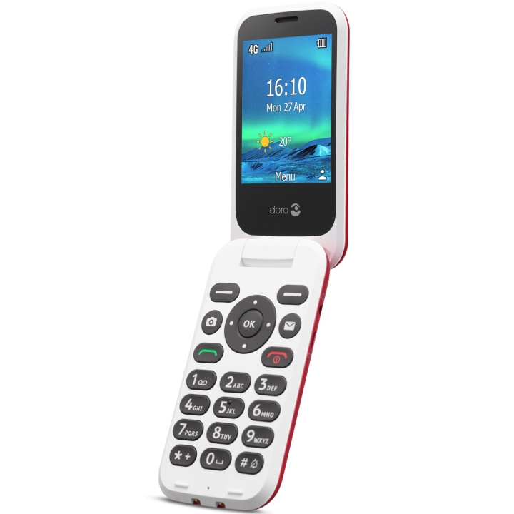 Doro 6821 4G Röd/Vit in the group SMARTPHONE & TABLETS / Mobile phones & smartphones at TP E-commerce Nordic AB (A18632)