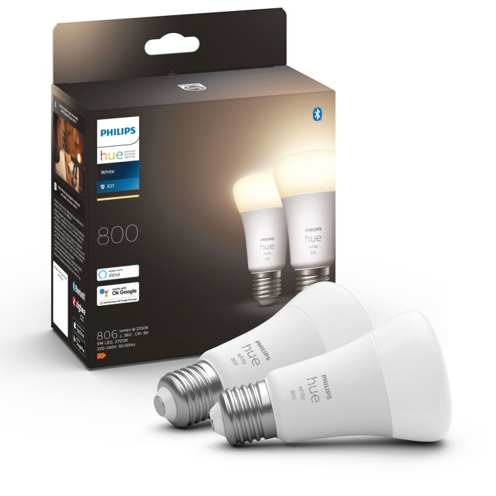 Philips Hue White A60 E27 2-pack in the group HOME, HOUSEHOLD & GARDEN / Smart home / Smart Lights at TP E-commerce Nordic AB (A19263)