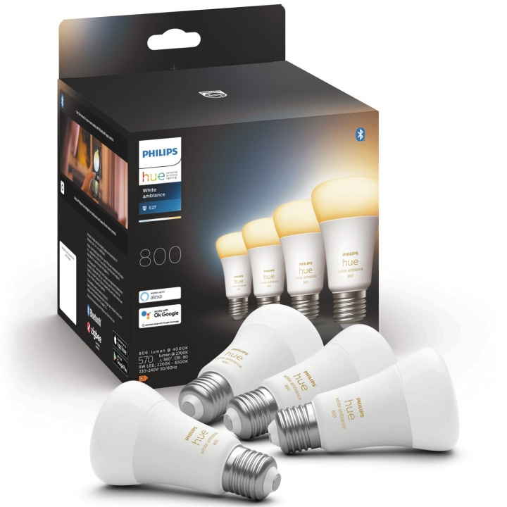 Philips Hue White Ambiance E27 4-pack in the group HOME, HOUSEHOLD & GARDEN / Smart home / Smart Lights at TP E-commerce Nordic AB (A19268)