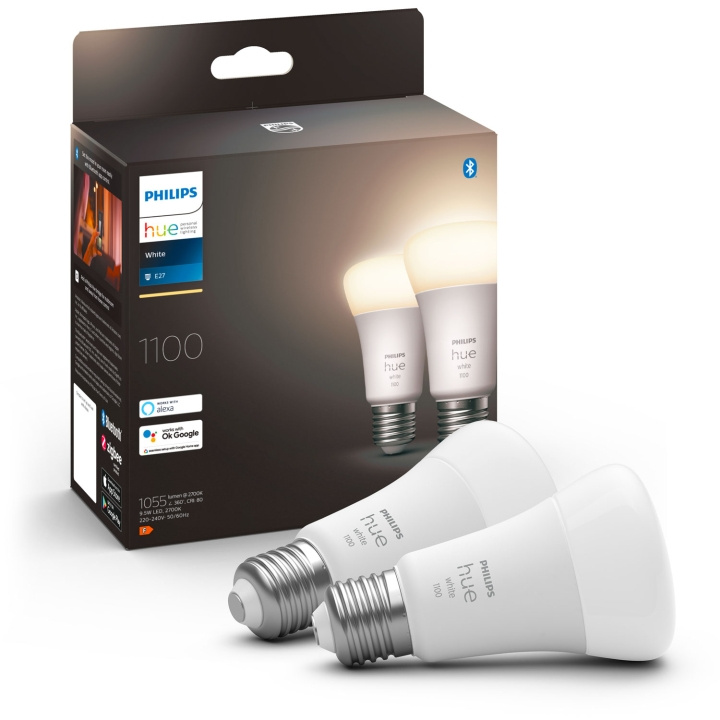 Philips Hue White E27 A60 1100lm 2-pac in the group HOME, HOUSEHOLD & GARDEN / Smart home / Smart Lights at TP E-commerce Nordic AB (A19290)