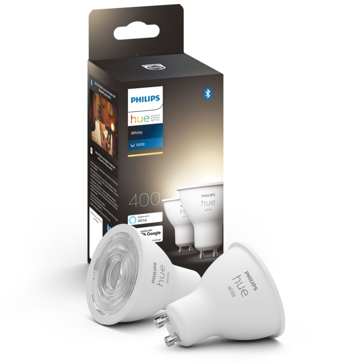 Philips Hue White GU10 5,2W 2-pack in the group HOME, HOUSEHOLD & GARDEN / Smart home / Smart Lights at TP E-commerce Nordic AB (A19296)