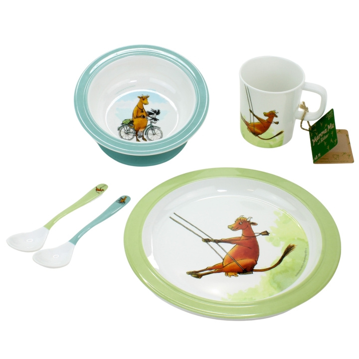 Rätt Start Mamma Mu Äta-paket 5-delar in the group TOYS, KIDS & BABY PRODUCTS / Eat & Drink / Children\'s tableware at TP E-commerce Nordic AB (A19423)