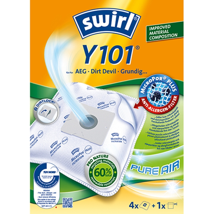 Swirl Dammsugarpåsar Y101 OBS 3X4ST in the group HOME, HOUSEHOLD & GARDEN / Cleaning products / Vacuum cleaners & Accessories / Accessories / Vacuum bags at TP E-commerce Nordic AB (A19502)