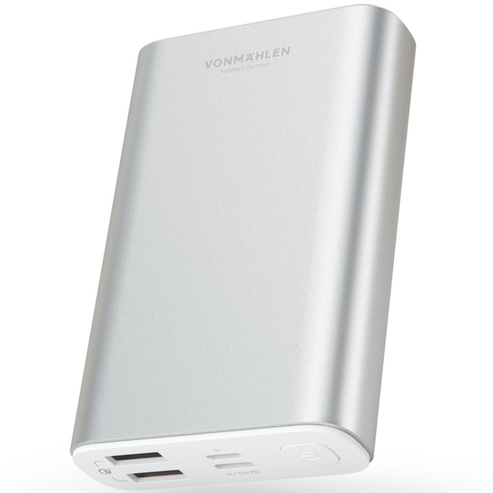 VonMählen Powerbank Evergreen 10K Silver in the group SMARTPHONE & TABLETS / Chargers & Cables / Powerbanks at TP E-commerce Nordic AB (A19635)