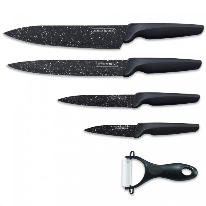Royalty Line RL-MB4 4 Pieces Marble Coated Knife Set with Ceramic Peeler in the group HOME, HOUSEHOLD & GARDEN / Kitchen utensils / Kitchen knives & Knife sharpeners at TP E-commerce Nordic AB (A20193)
