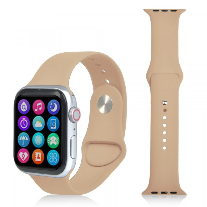 Silikonarmband till Apple Watch 38/40mm, Ljusbrun in the group SMARTPHONE & TABLETS / Excercise, home & leisure / Apple Watch & Accessories / Accessories at TP E-commerce Nordic AB (A20231)