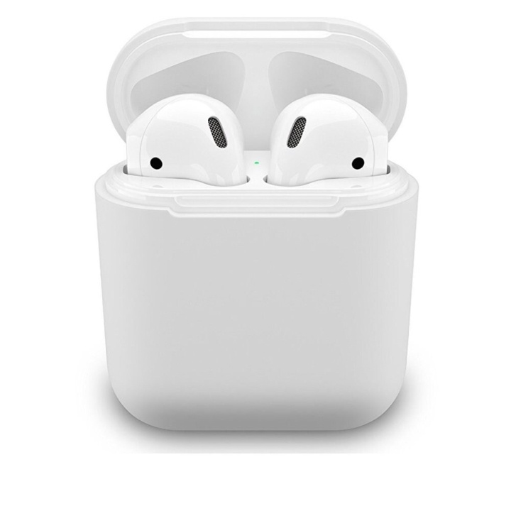 Skyddsfodral i silikon till Apple Airpods, Vit in the group HOME ELECTRONICS / Audio & Picture / Headphones & Accessories / Accessories at TP E-commerce Nordic AB (A20331)