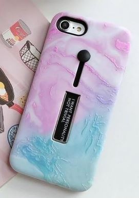 Fashion case with finger holder - iPhone 11 Pro Max, Pink/Blue in the group SMARTPHONE & TABLETS / Phone cases / Apple / iPhone 11 Pro Max at TP E-commerce Nordic AB (A20471)