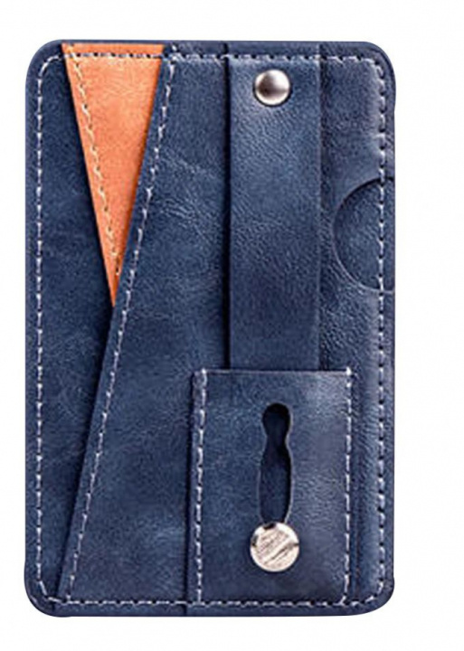Stylish universal card holder in PU leather, Blue in the group SMARTPHONE & TABLETS / Other accessories / Other at TP E-commerce Nordic AB (A20558)