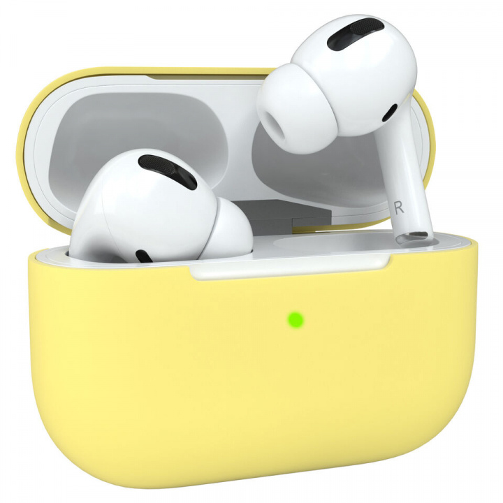 Skyddsfodral i silikon till Apple Airpods Pro, Gul in the group HOME ELECTRONICS / Audio & Picture / Headphones & Accessories / Accessories at TP E-commerce Nordic AB (A20667)
