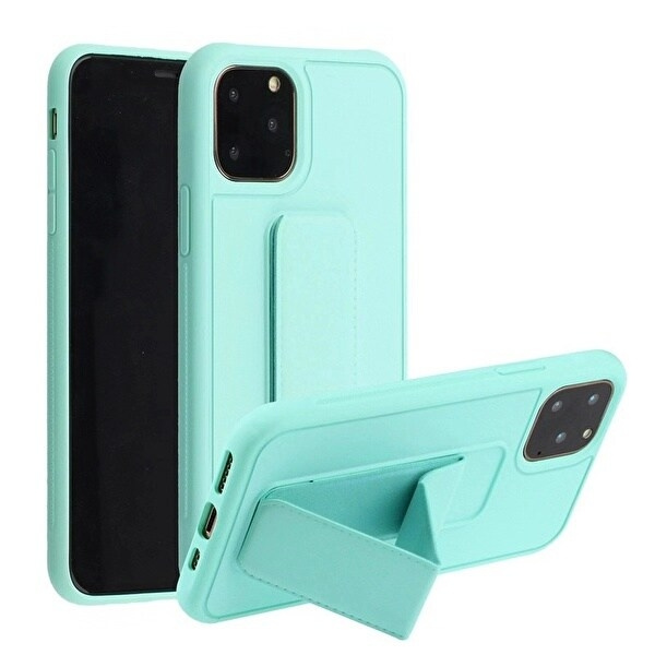 Silicone case with stand for iPhone 11 Pro Max, Turquoise in the group SMARTPHONE & TABLETS / Phone cases / Apple / iPhone 11 Pro Max at TP E-commerce Nordic AB (A20701)