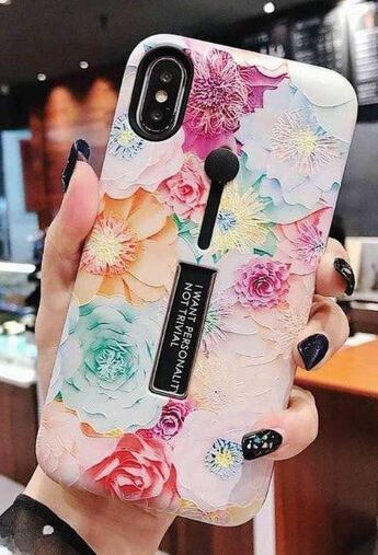 Fashion case with finger holder - iPhone 12/12 Pro, Floral in the group SMARTPHONE & TABLETS / Phone cases / Apple / iPhone 12 at TP E-commerce Nordic AB (A20834)