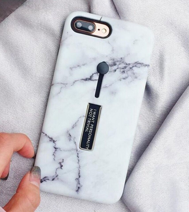 Fashioncase med fingerhållare - iPhone 12 Mini, Vit marmor in the group SMARTPHONE & TABLETS / Phone cases / Apple / iPhone 12 Mini / Cases at TP E-commerce Nordic AB (A20847)