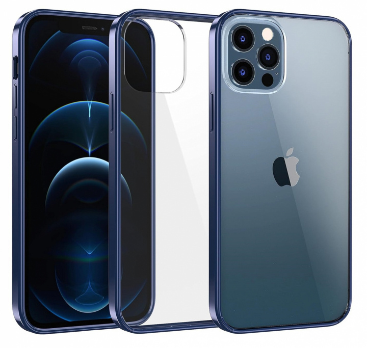 Stylish case with colored edges for iPhone 12 Mini, Blue in the group SMARTPHONE & TABLETS / Phone cases / Apple / iPhone 12 Mini / Cases at TP E-commerce Nordic AB (A20862)