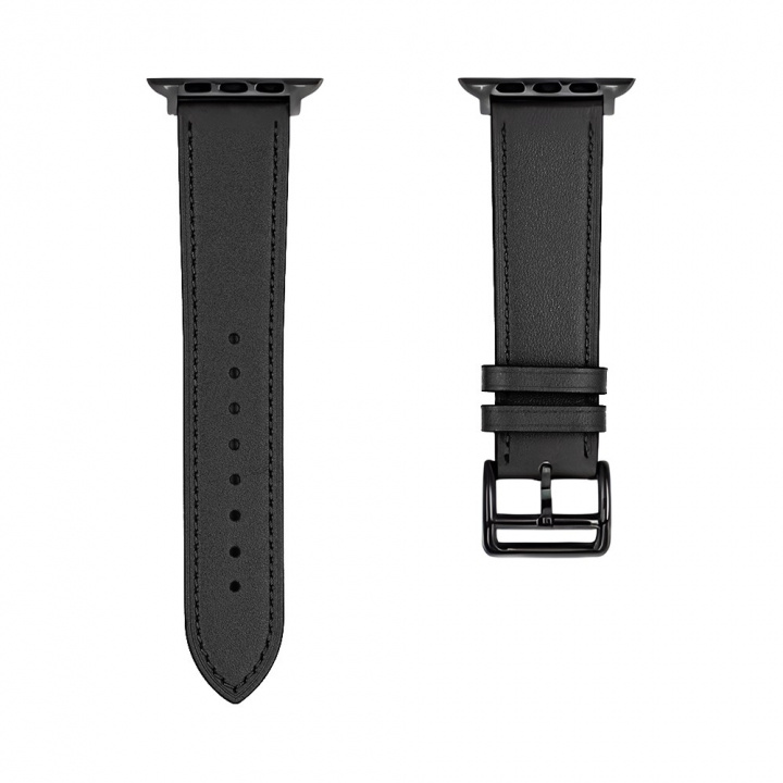 Armband i PU-läder till Apple Watch 42/44mm, Svart in the group SMARTPHONE & TABLETS / Excercise, home & leisure / Apple Watch & Accessories / Accessories at TP E-commerce Nordic AB (A20881)