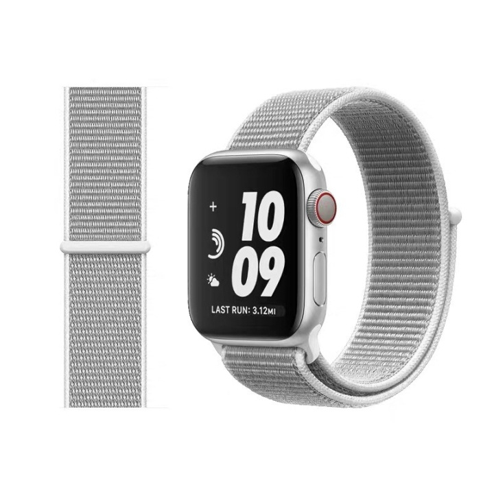 Tygarmband till Apple Watch 44mm/42mm, Grå in the group SMARTPHONE & TABLETS / Excercise, home & leisure / Apple Watch & Accessories / Accessories at TP E-commerce Nordic AB (A21568)