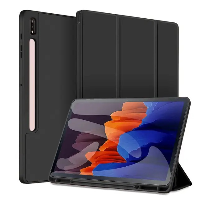 Fodral till Samsung Galaxy Tab S7 Plus, Svart in the group SMARTPHONE & TABLETS / Tablet cases / Samsung tablets at TP E-commerce Nordic AB (A22060)