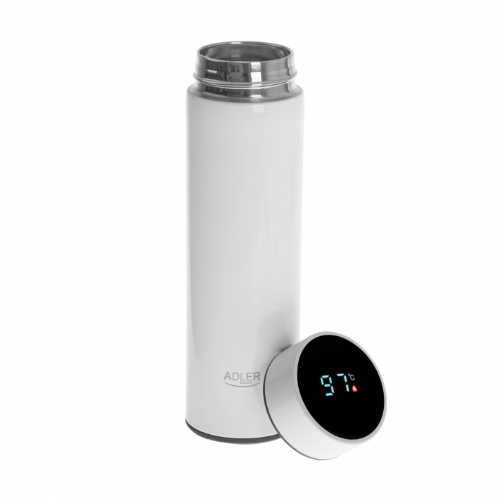 Adler AD 4506w Thermal flask LED, 473ml, White in the group Sport, leisure & Hobby / Outdoor recreation / Thermoses & Water Bottles at TP E-commerce Nordic AB (A22065)