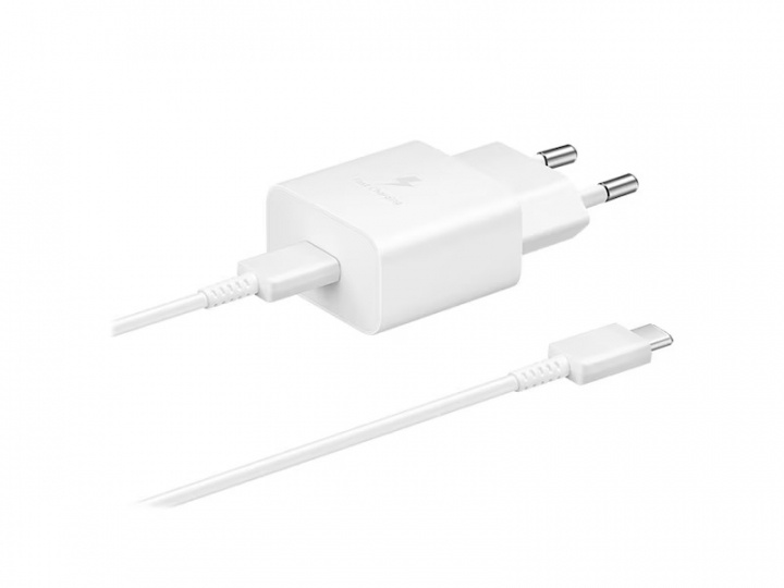 Samsung EP-T1510X USB-C 15W Wall Charger + 3A USB-C Cable, White in the group SMARTPHONE & TABLETS / Chargers & Cables / Wall charger / Wall charger USB-C at TP E-commerce Nordic AB (A22075)