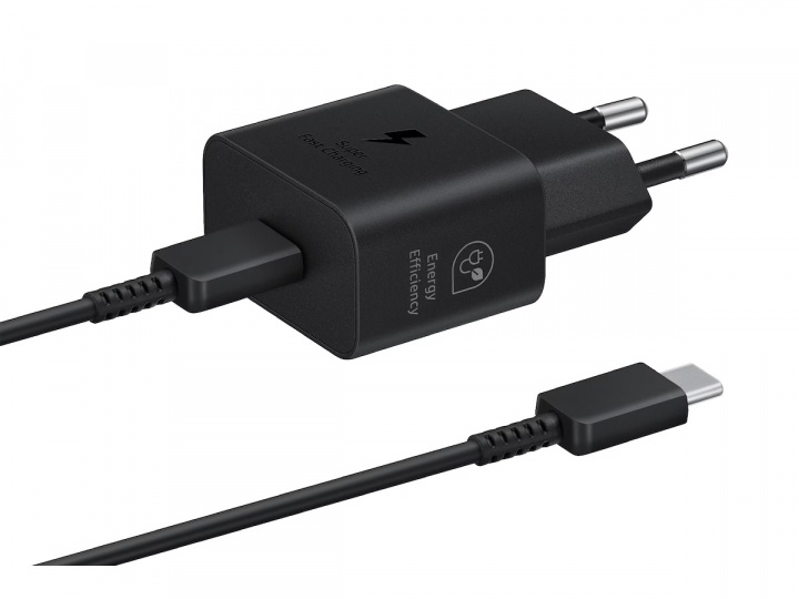 Samsung EP-T2510N GaN Väggladdare USB-C 25W + kabel, Svart in the group SMARTPHONE & TABLETS / Chargers & Cables / Wall charger / Wall charger USB-C at TP E-commerce Nordic AB (A22077)