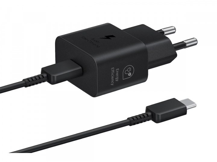 Samsung EP-T2510N GaN Wall Charger USB-C 25W + Cable, Black in the group SMARTPHONE & TABLETS / Chargers & Cables / Wall charger / Wall charger USB-C at TP E-commerce Nordic AB (A22077)